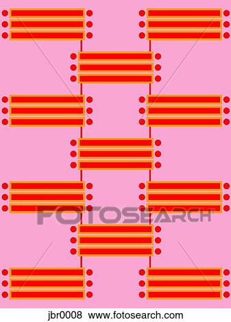 Stock Illustration - A retro pink and red tiled pattern. Fotosearch
