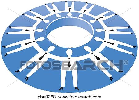 Stock Illustration - A ring of businessmen. Fotosearch