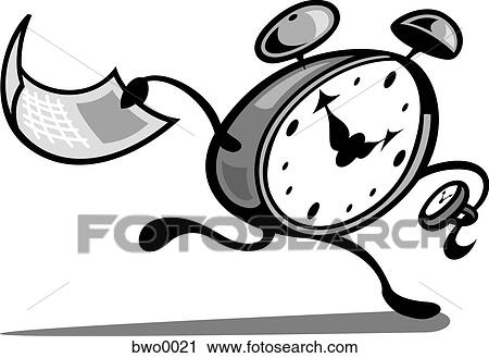A running clock looking at its watch View Large Illustration Clip Art - A running clock looking at its watch. Fotosearch
