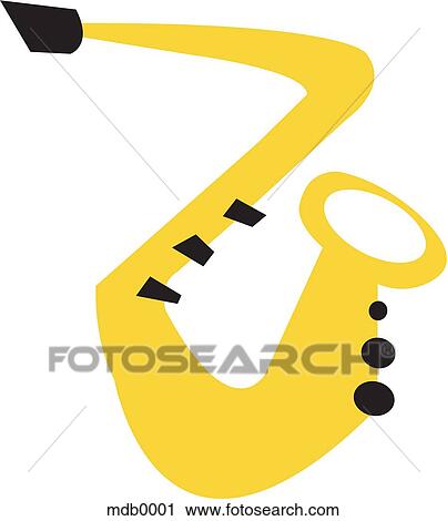 A saxophone View Large Illustration Clip Art - A saxophone. Fotosearch