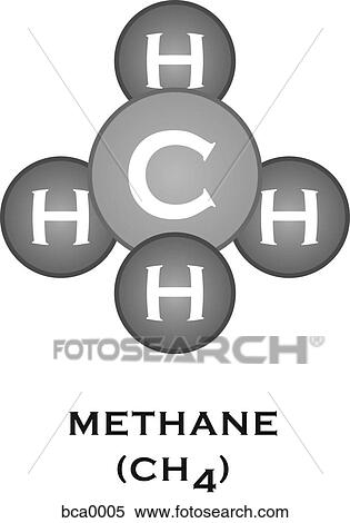 A scientific diagram of a Methane molecule View Large Illustration Stock Illustration - A scientific diagram of a Methane molecule. Fotosearch