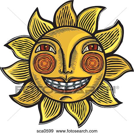 A smiling sun View Large Illustration Stock Illustration - A smiling sun. Fotosearch