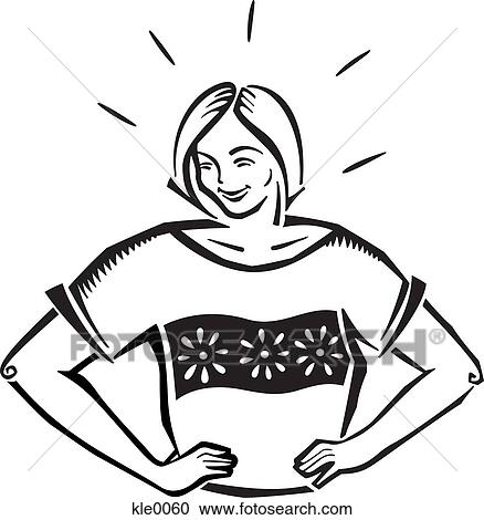Clipart - A smiling woman. Fotosearch