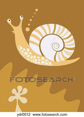 A snail View Large Illustration Drawing - A snail. Fotosearch
