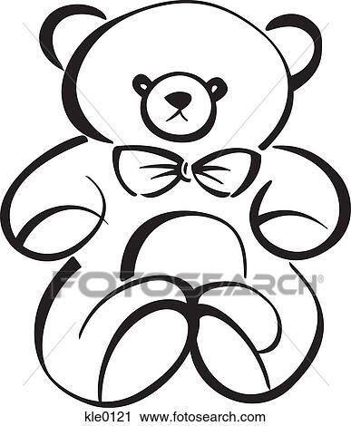 Clip Art - A teddy bear. Fotosearch