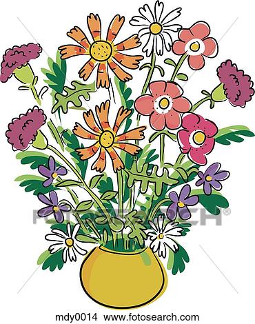 A vase of flowers View Large Illustration Stock Illustration - A vase of flowers. Fotosearch