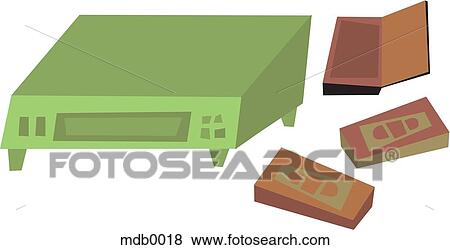 A VCR and video tapes View Large Illustration Stock Illustration - A VCR and video tapes. Fotosearch