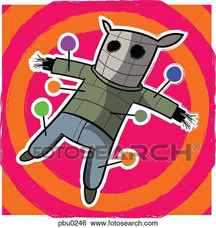 A voodoo doll with pins View Large Illustration Stock Illustration - A voodoo doll with pins. Fotosearch