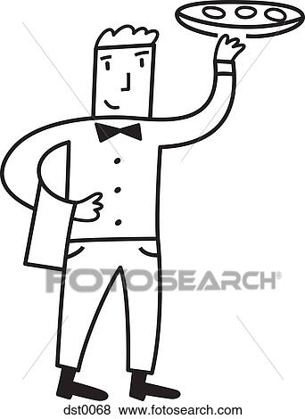 Stock Illustration - A waiter. Fotosearch