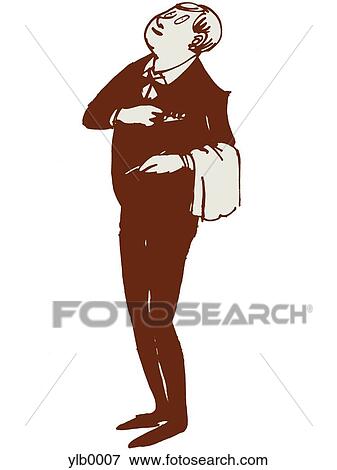 Stock Illustration - A waiter. Fotosearch