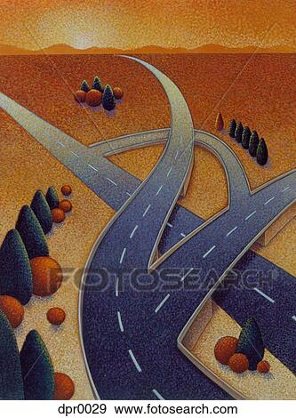 A winding freeway system View Large Illustration Stock Illustration - A winding freeway system. Fotosearch