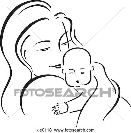 Stock Illustration - A woman and her newborn baby. Fotosearch