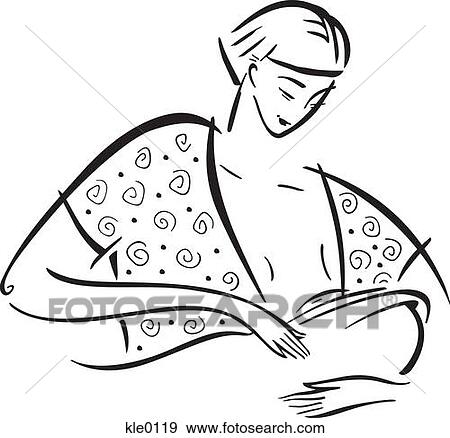 Stock Illustration - A woman breastfeeding. Fotosearch