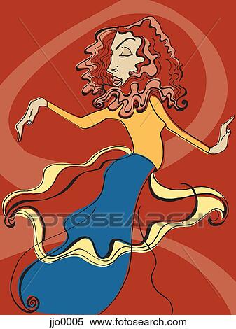 Stock Illustration - A woman dancing. Fotosearch