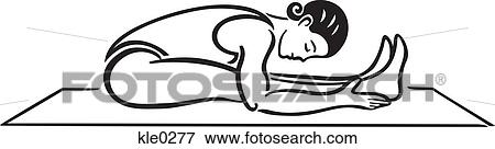 Stock Illustration - A woman doing stretches. Fotosearch
