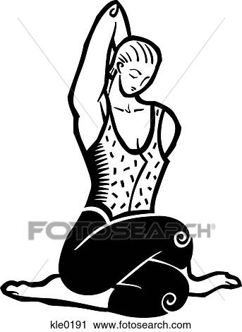 Clip Art - A woman doing yoga. Fotosearch