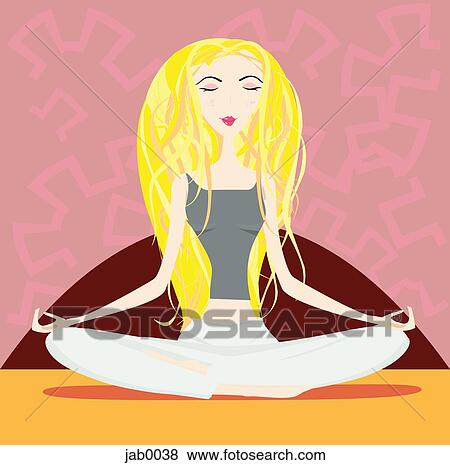 A woman doing yoga View Large Illustration Stock Illustration - A woman doing yoga. Fotosearch