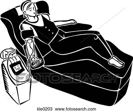 A woman donating blood View Large Illustration Drawing - A woman donating blood. Fotosearch