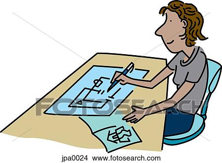 A woman drawing out electrical plans for a house View Large Illustration Stock Illustration - A woman drawing out electrical plans for a house. Fotosearch