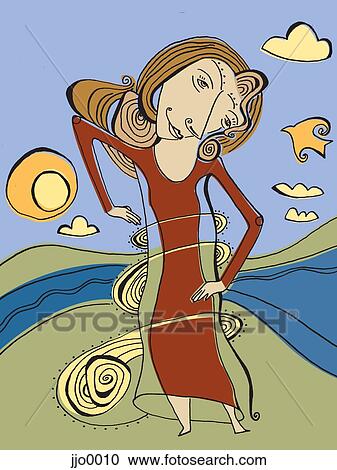 A woman finding her inner peace View Large Illustration Clipart - A woman finding her inner peace. Fotosearch