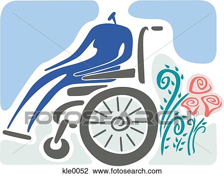 A woman in a wheechair View Large Illustration Drawing - A woman in a wheechair. Fotosearch