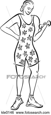 A woman lifting weights View Large Illustration Stock Illustration - A woman lifting weights. Fotosearch