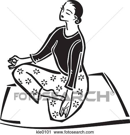 Clip Art - A woman meditating. Fotosearch