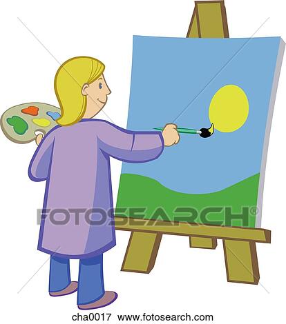A woman painting View Large Illustration Stock Illustration - A woman painting. Fotosearch