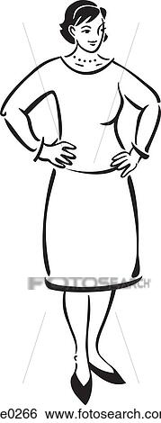 Stock Illustration - A woman standing with her hands on her hips. Fotosearch
