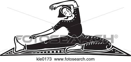 Drawing - A woman stretching. Fotosearch
