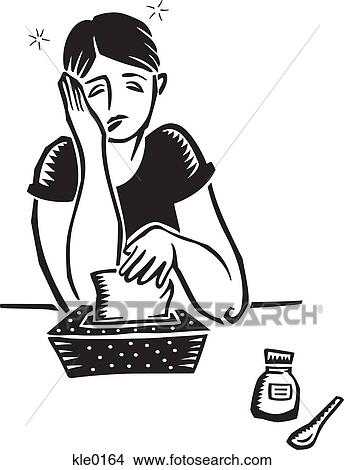 A woman suffering from allergies View Large Illustration Stock Illustration - A woman suffering from allergies. Fotosearch