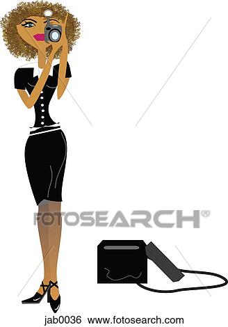 A woman taking a photograph View Large Illustration Stock Illustration - A woman taking a photograph. Fotosearch