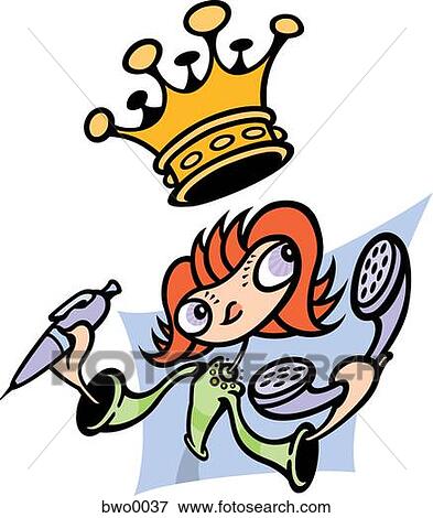 A woman taking notes while on the phone and a gold crown above her head View Large Illustration Stock Illustration - A woman taking notes while on the phone and a gold crown above her head. Fotosearch
