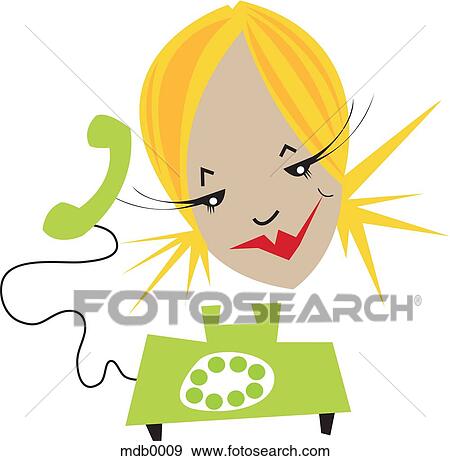A woman talking on the phone View Large Illustration Stock Illustration - A woman talking on the phone. Fotosearch