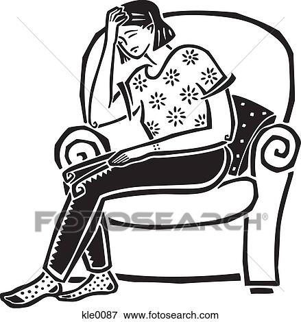 Stock Illustration - A woman with a headache. Fotosearch
