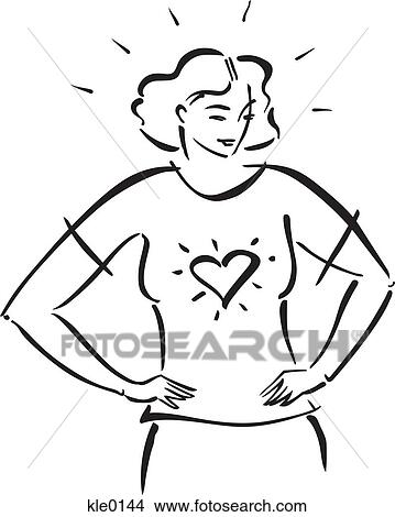 A woman with a healthy heart View Large Illustration Stock Illustration - A woman with a healthy heart. Fotosearch