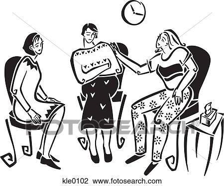 A womens support group View Large Illustration Drawing - A womens support group. Fotosearch