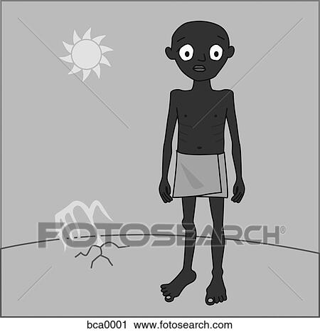 An African man and his crops killed by drought View Large Illustration Clip Art - An African man and his crops killed by drought. Fotosearch