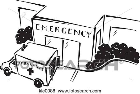 An ambulance at the emergency ward of a hospital View Large Illustration Stock Illustration - An ambulance at the emergency ward of a hospital. Fotosearch