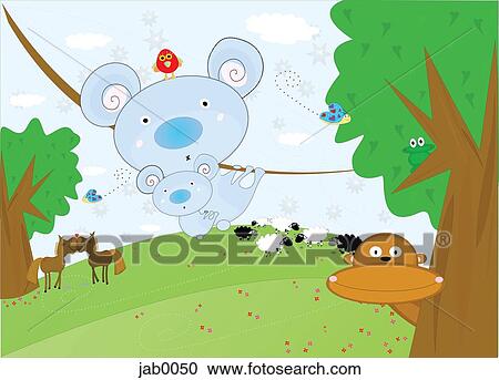 Clipart - An animal sanctuary. Fotosearch