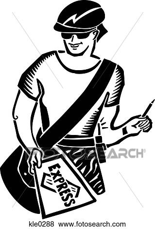 Stock Illustration - An express delivery courier. Fotosearch