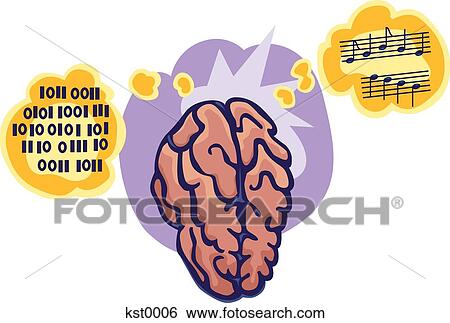 An illustration about lateral thinking with a brain, binary code and sheet music View Large Illustration Stock Illustration - An illustration about lateral thinking with a brain, binary code and sheet music. Fotosearch