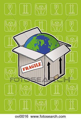 Stock Illustration - An illustration about the fragility of the world. Fotosearch