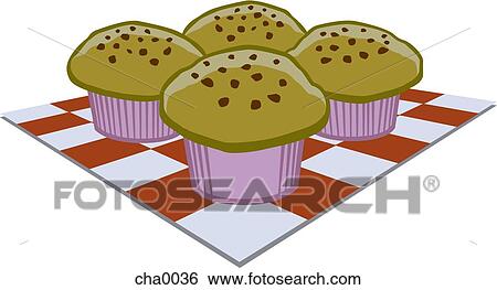 Chocolate chip muffins View Large Illustration Stock Illustration - Chocolate chip muffins. Fotosearch