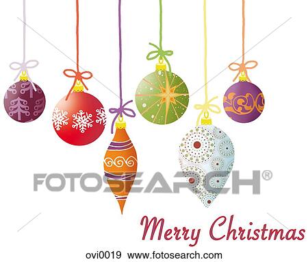 Christmas ornaments and baubles View Large Illustration Stock Illustration - Christmas ornaments and baubles. Fotosearch