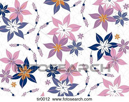 Drawing - Decorative floral pattern. Fotosearch