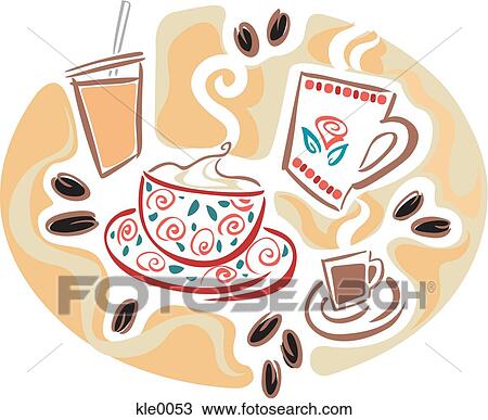 Different types of coffee drinks View Large Illustration Drawing - Different types of coffee drinks. Fotosearch