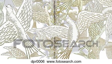 Doves made of collaged words flying out of a book View Large Illustration Stock Illustration - Doves made of collaged words flying out of a book. Fotosearch