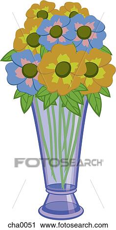 Flowers in a vase View Large Illustration Clip Art - Flowers in a vase. Fotosearch