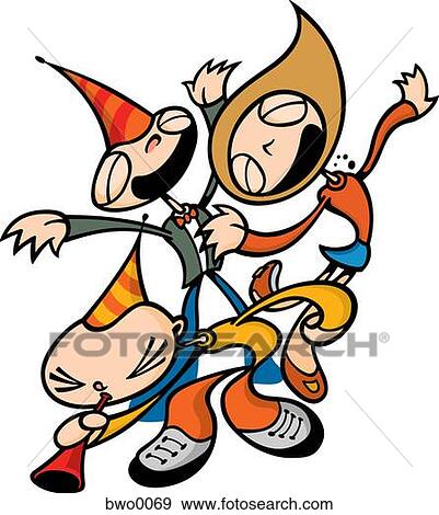 Stock Illustration - People celebrating at a party. Fotosearch